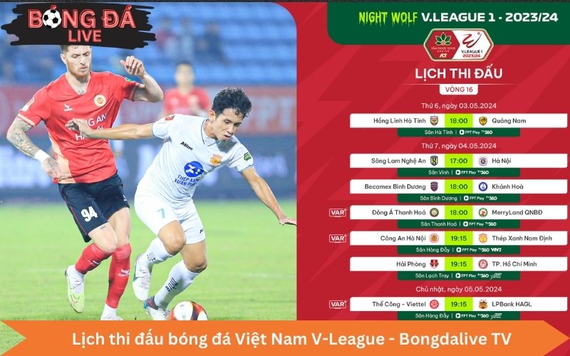 Lịch thi đấu bóng đá Việt Nam V-League 